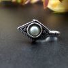 Elegant oxidised stone nosepin with press design for girls