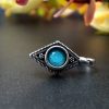 Elegant oxidised stone nosepin with press design for girls