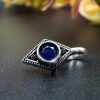 Elegant oxidised stone nosepin with press design for girls