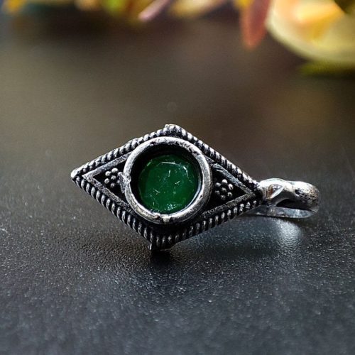 Elegant oxidised stone nosepin with press design for girls