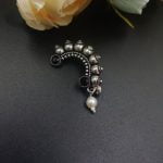 Bulk 28 Oxidised Marathi Nath - Affordable Silver Plated Press Nosepin - "Black"