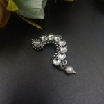 Bulk 76 Traditional Oxidised Silver Plated Marathi Nath Press Nosepin - "White"
