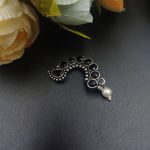 Bulk 78 Traditional Oxidised Silver Plated Marathi Nath Press Nosepin - "Black"