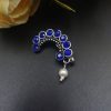 Exquisite Stone Work Oxidised Silver Plated Marathi Nath Press Nosepin - Traditional Maharashtrian Jewelry