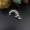 Exquisite Stone Work Oxidised Silver Plated Marathi Nath Press Nosepin - Traditional Maharashtrian Jewelry