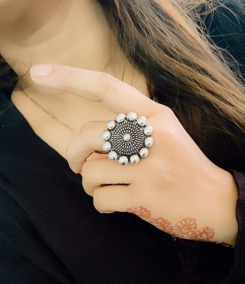 Oxidised Casual Wear Adjusable Rings For Girls