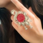 Oxidised Peacock Design Meenakari Rings For Girls