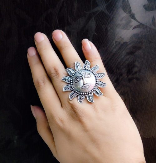 Antique Sun Design Adjustable Rings For Women