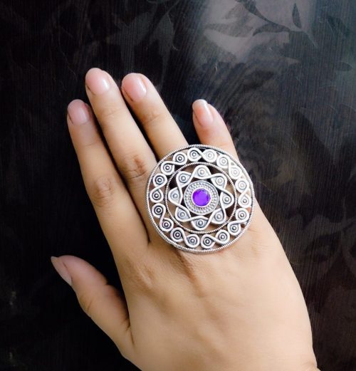 Krishna Flute More Pankh Rings Adjustable Size