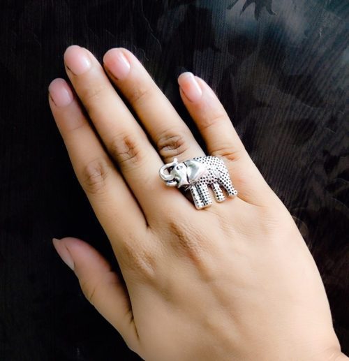 Filigree Design of Flower Oxidised Rings