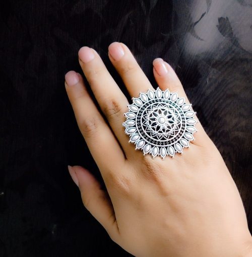 Beautiful Big Size Round Shape Rings For Girls