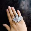 Oxidised German Silver Stylish Rings Adjustable Size