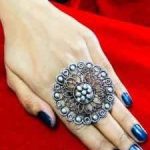Designer Round Filigree Art Oxidised Rings