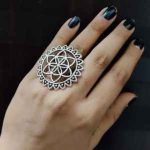 Floral-inspired Oxidised Silver Rings for Nature Lovers