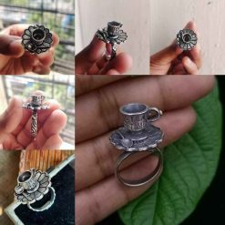 Oxidised Tea Time Designer Rings For Girls