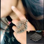 Vintage oxidised silver rings with antique charm