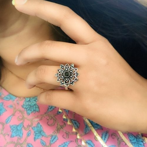 Sleek and Chic: Contemporary Oxidised Silver Plated Rings for Modern Style - Image 4