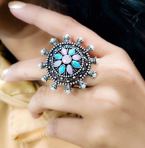 Ethereal Elegance: Oxidised Silver Plated Rings for a Timeless Appeal - Image 9