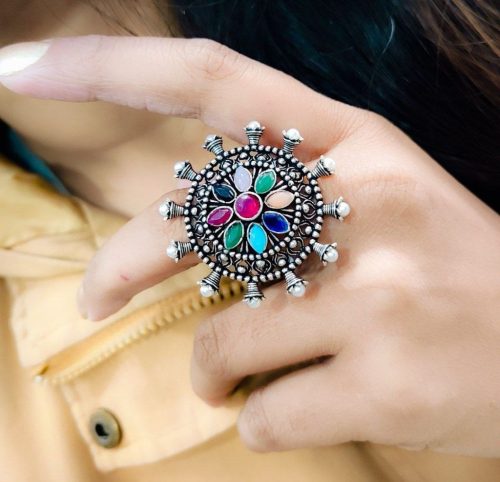Ethereal Elegance: Oxidised Silver Plated Rings for a Timeless Appeal - Image 8