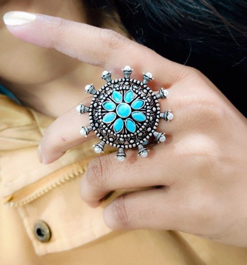 Ethereal Elegance: Oxidised Silver Plated Rings for a Timeless Appeal - Image 7