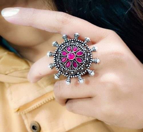 Ethereal Elegance: Oxidised Silver Plated Rings for a Timeless Appeal - Image 5