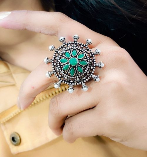 Ethereal Elegance: Oxidised Silver Plated Rings for a Timeless Appeal - Image 4