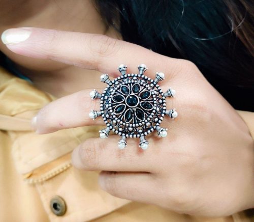 Ethereal Elegance: Oxidised Silver Plated Rings for a Timeless Appeal - Image 3