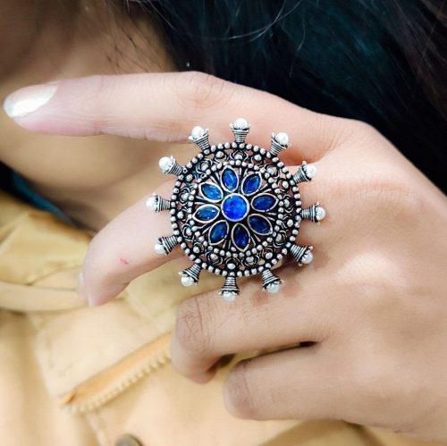 Ethereal Elegance: Oxidised Silver Plated Rings for a Timeless Appeal - Image 2