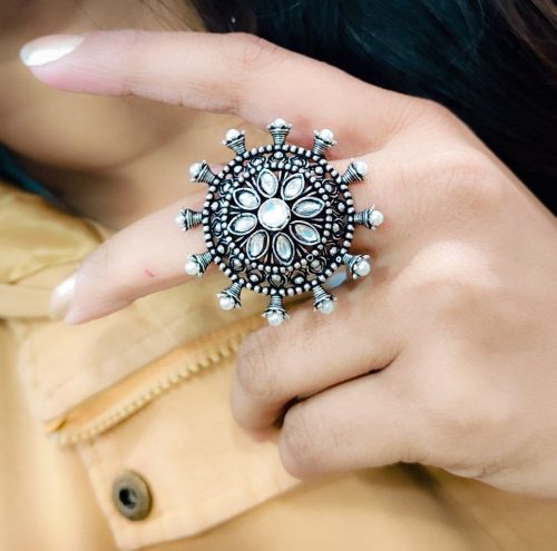 Ethereal Elegance: Oxidised Silver Plated Rings for a Timeless Appeal