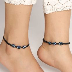 Evil Eye Hand Made Adjustable Anklets | Best Free Size Thread Anklet