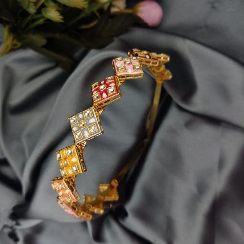 Gold Plated Meenakari Hair Bands For Girls