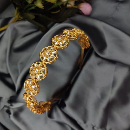Gold Plated Mix Color Meenakari Hair Bands For Girls