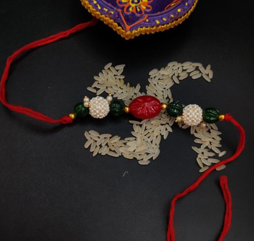 Kundan Beads Rakhi Flower Charms
