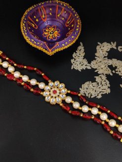 Gold Plated Kundan Bhaiya Rakhi