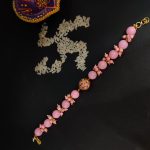 Pacchi Beads Bhaiya Rakhi With Golden Baby Pink pearl Work