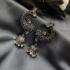 Elevate Your Look with Silver Look Fish Jhumka Earrings Adorned with Stones