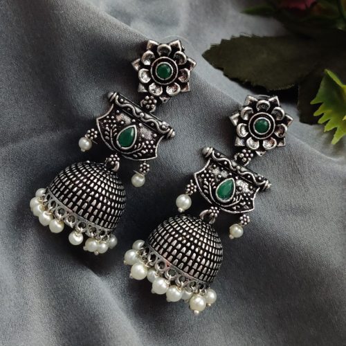 Trendy oxidized jhumka earrings - Dangler Stud jhumki Earring - Image 6