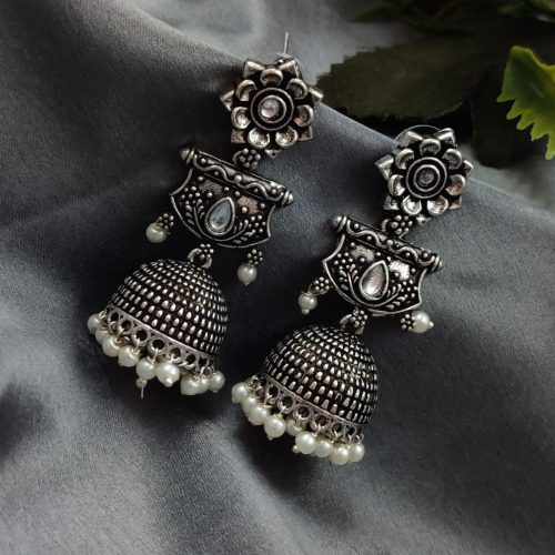 Trendy oxidized jhumka earrings - Dangler Stud jhumki Earring