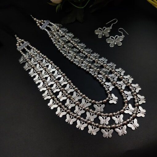 Oxidised ButterFly Necklace With matching Earrings