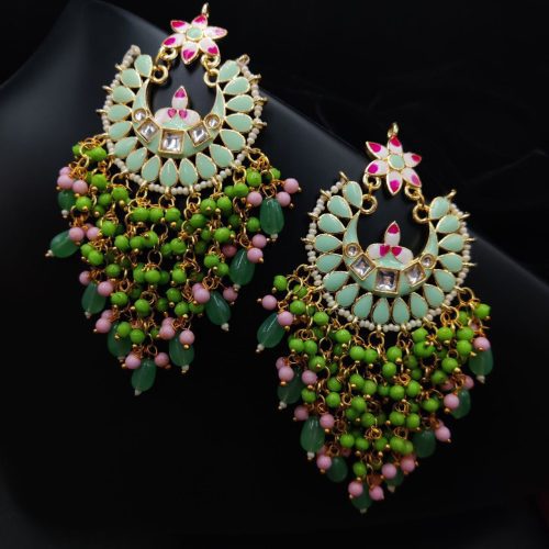 Vintage-inspired oxidized necklace with jhumka for a touch of elegance - Image 10