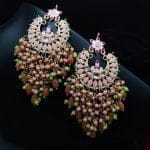 Vintage-inspired oxidized necklace with jhumka for a touch of elegance - "Peach"