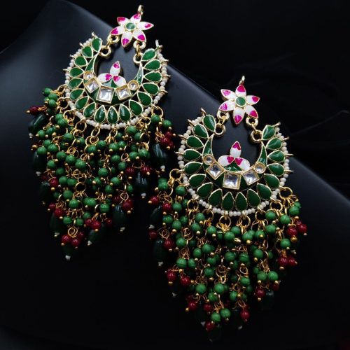 Vintage-inspired oxidized necklace with jhumka for a touch of elegance - Image 4