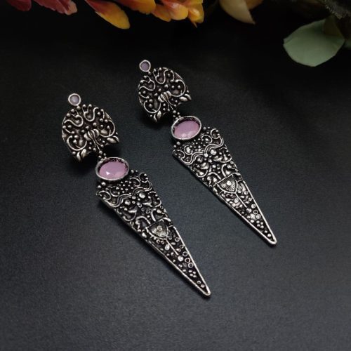Designer Stone Stud Dangler Earrings - Image 7