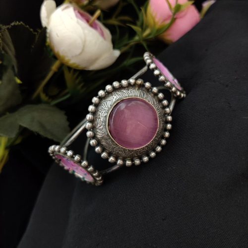 Replica Polish Hand Painted Cuff Bangle With Monalisa Stone