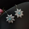 Oxidised-Silver-Replica-Flower-Design-Hook-Earrings-For-Girls