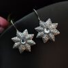 Oxidised-Silver-Replica-Flower-Design-Hook-Earrings-For-Girls