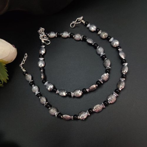 Silver Plated Fish Beads Anklets - Best Adjustable Size Anklet