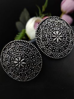 Art Of Floral Design Oxidised Stud Earrings For Girls