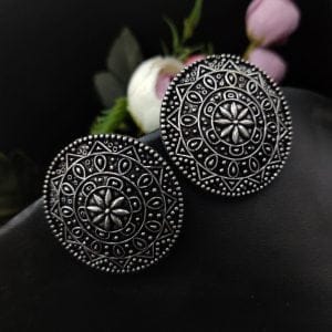 Art Of Floral Design Oxidised Stud Earrings For Girls