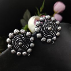 Antique Oxidised Silver Plated Oxidised Stud Earrings